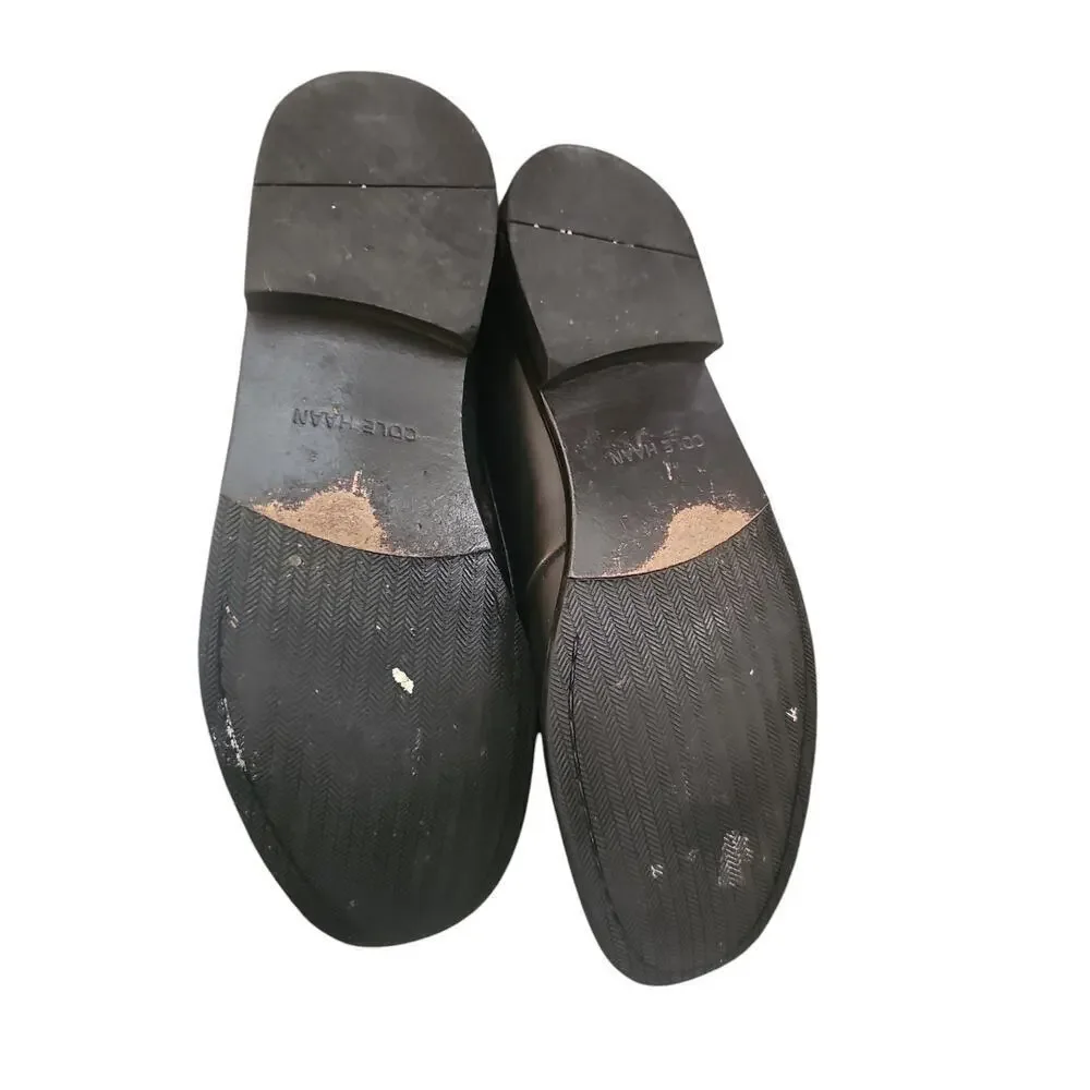 Cole Haan mens black leather loafers dress shoes sz 10
